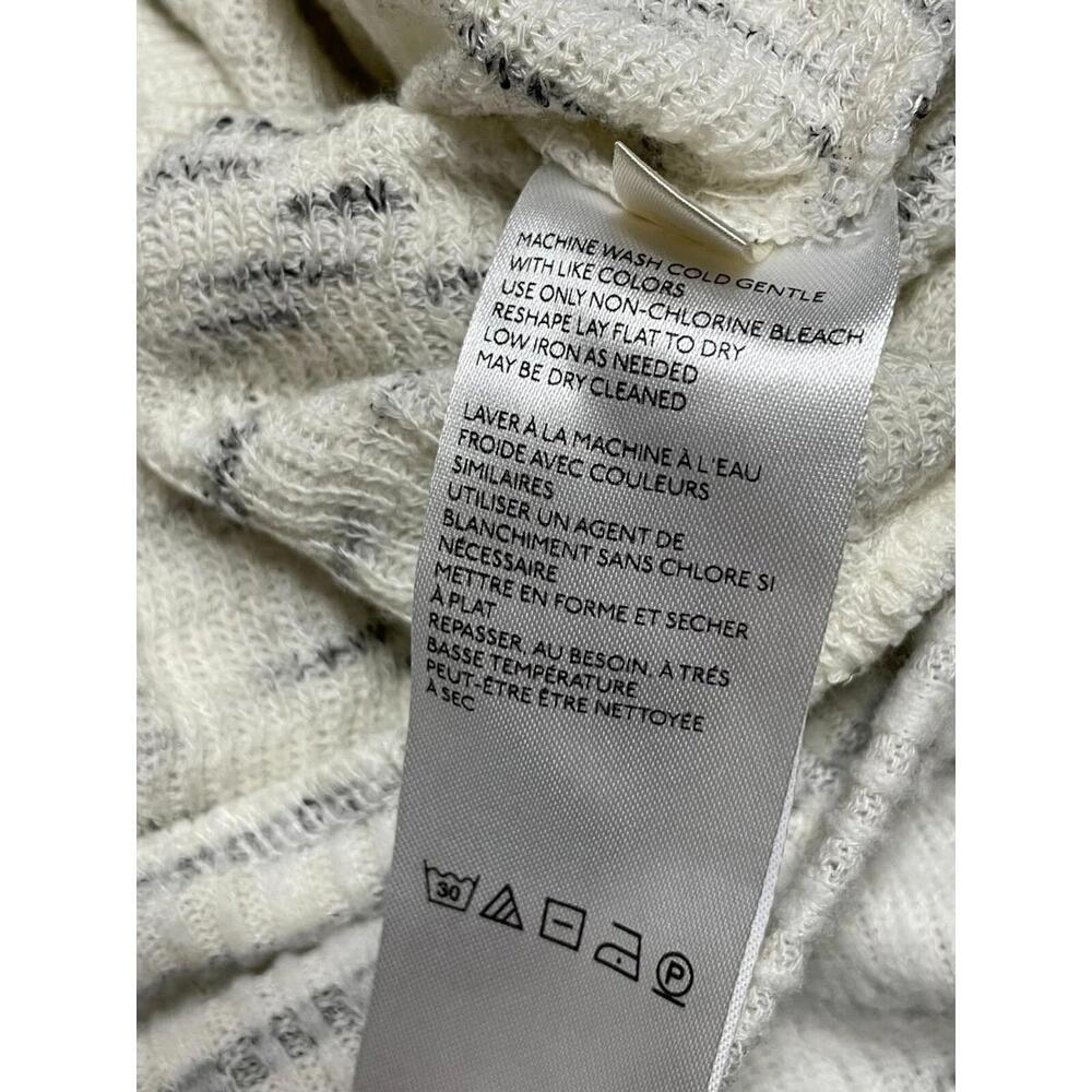 Anthropologie Cowl Neck Long Sleeve Ivory Gray Marled Pullover Sweater Womens M - Picture 8 of 9